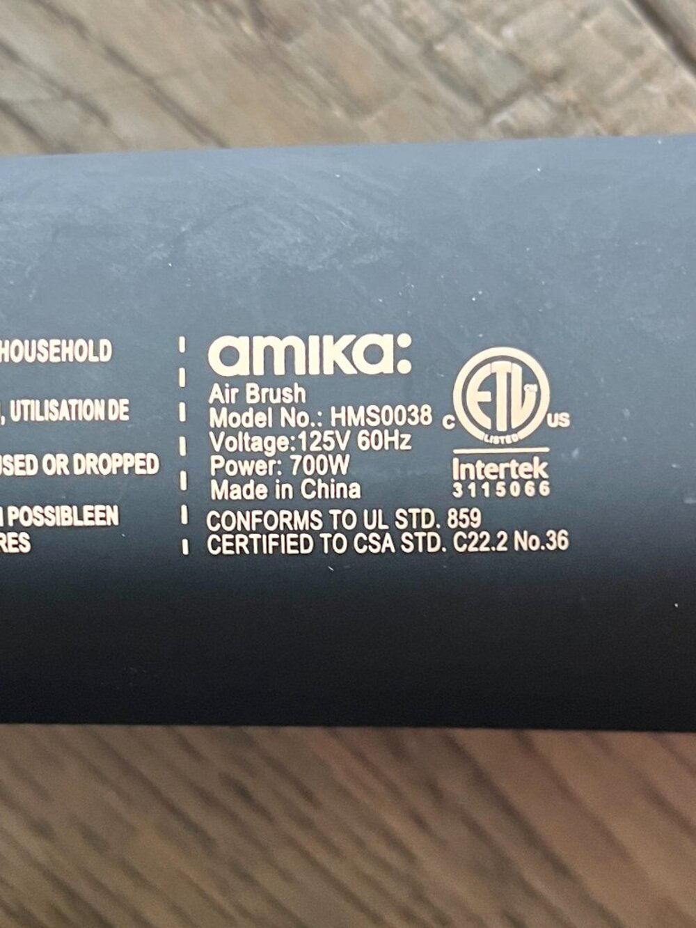 Amika Double Agent 2-in-1 Blow Dryer Straightening Brush HMS0038 Black - Picture 3 of 4